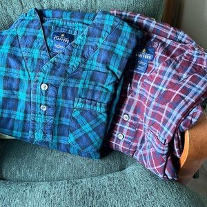 Stafford long plaid flannel sleep shirts -large